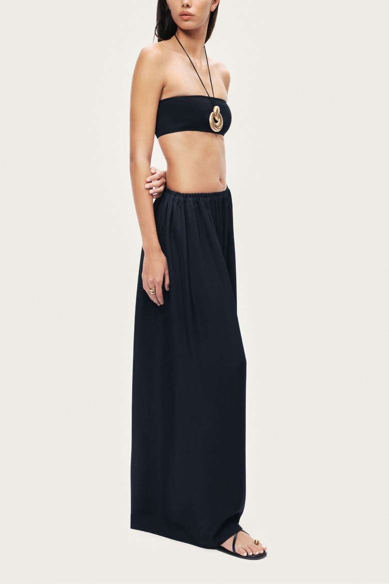 Elasticated Wide-Leg Pants, Alternate, color, Black
