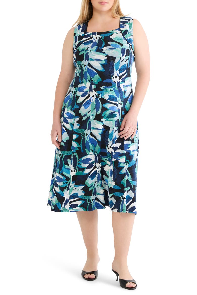 Giverney Blanche Knit Midi Dress, Main, color, GREEN MULTI