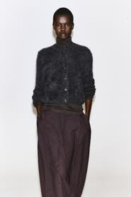 COS Brushed Pure Cashmere Crew-neck Cardigan