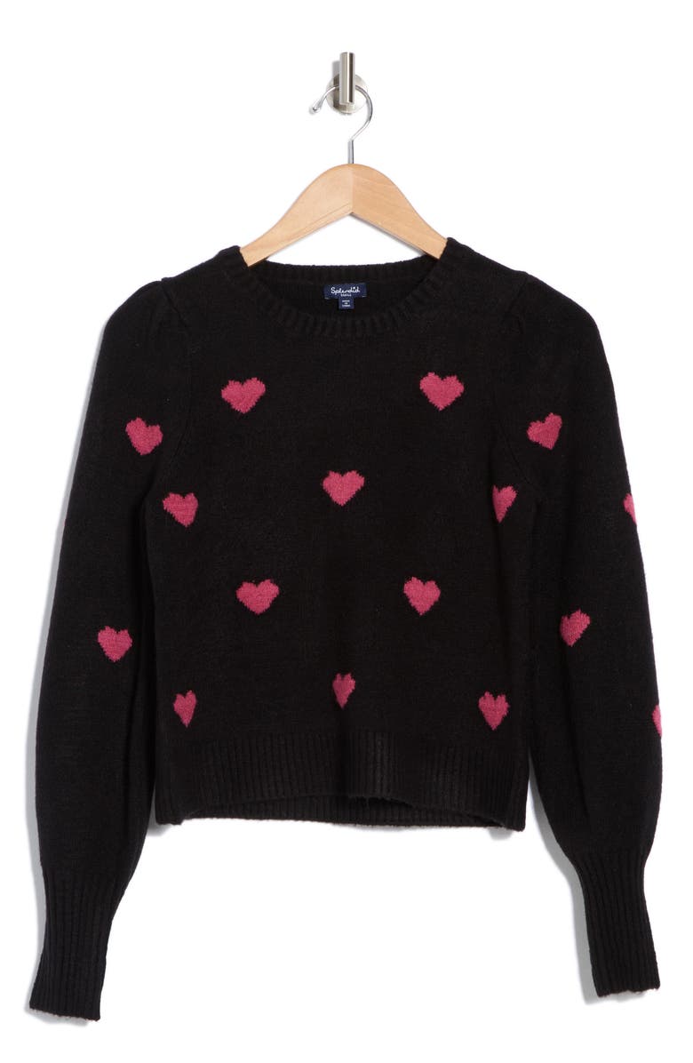 Splendid Adeline Heart Sweater, Alternate, color,