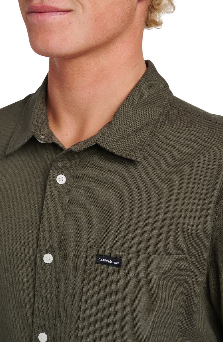 Quiksilver Shoreline Short Sleeve Button-Up Shirt, Alternate, color, Grape Leaf