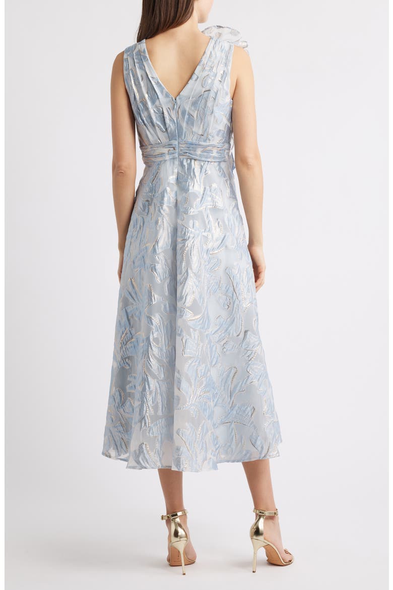 Floral Burnout Cocktail Dress, Alternate, color, ICE BLUE GOLD