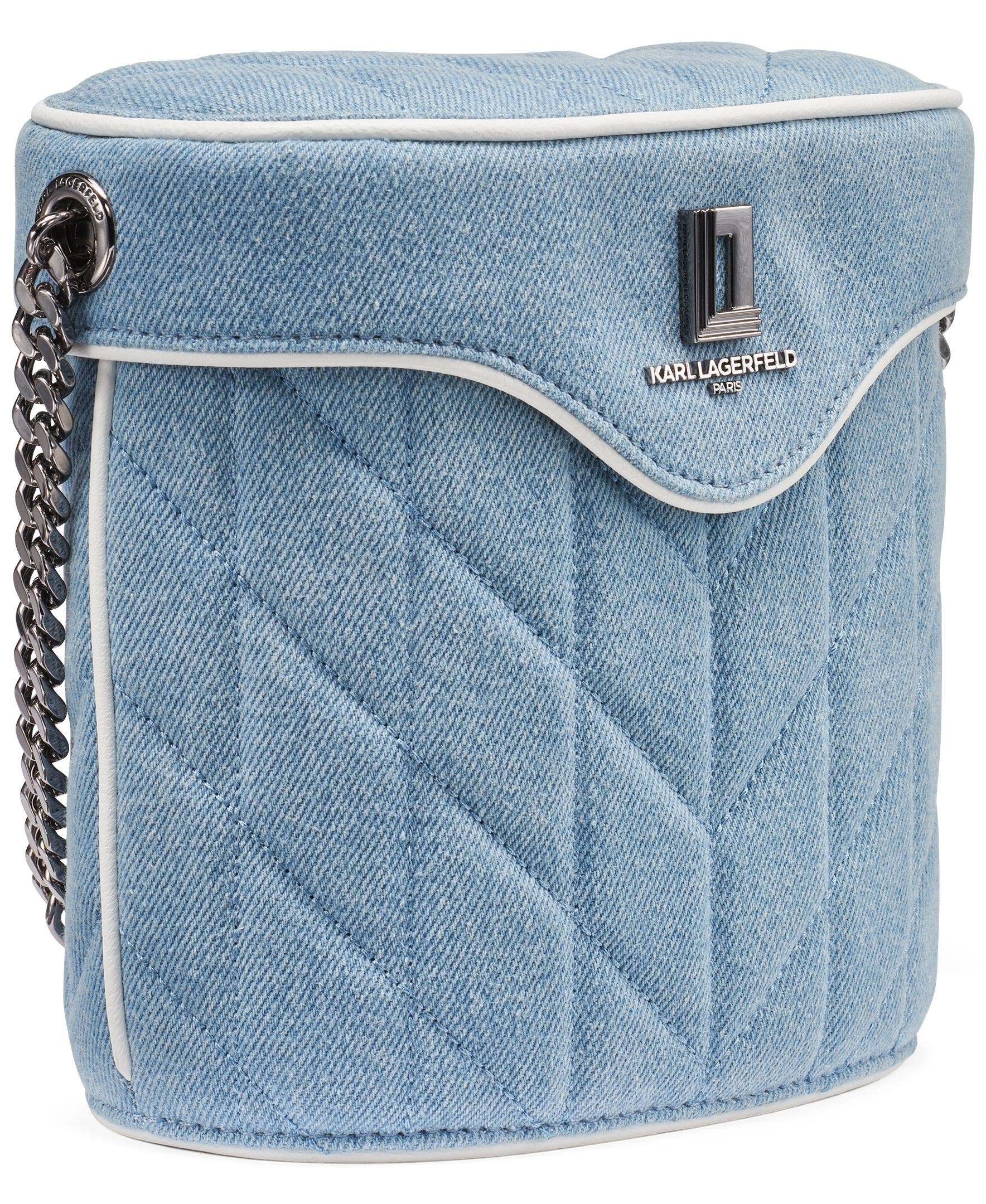 KARL LAGERFELD PARIS Lafayette Denim Bucket Crossbody, Alternate, color, Light Denim