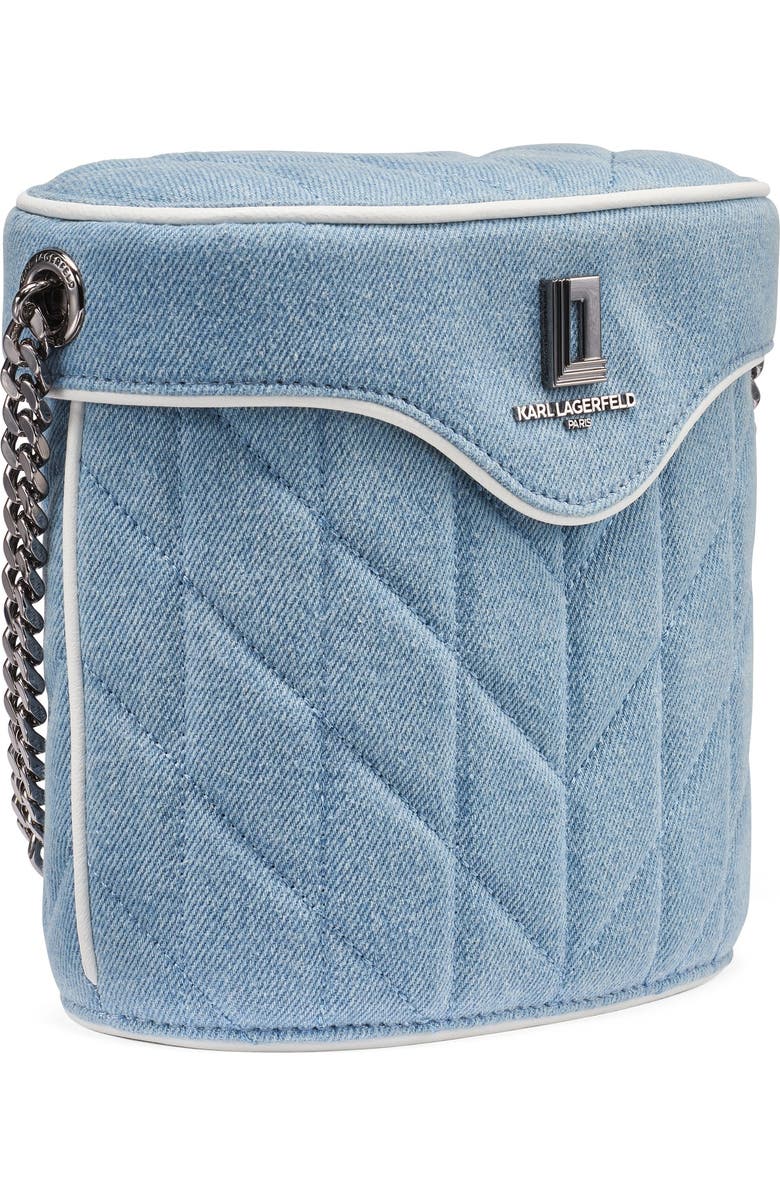 KARL LAGERFELD PARIS Lafayette Denim Bucket Crossbody, Alternate, color, Light Denim