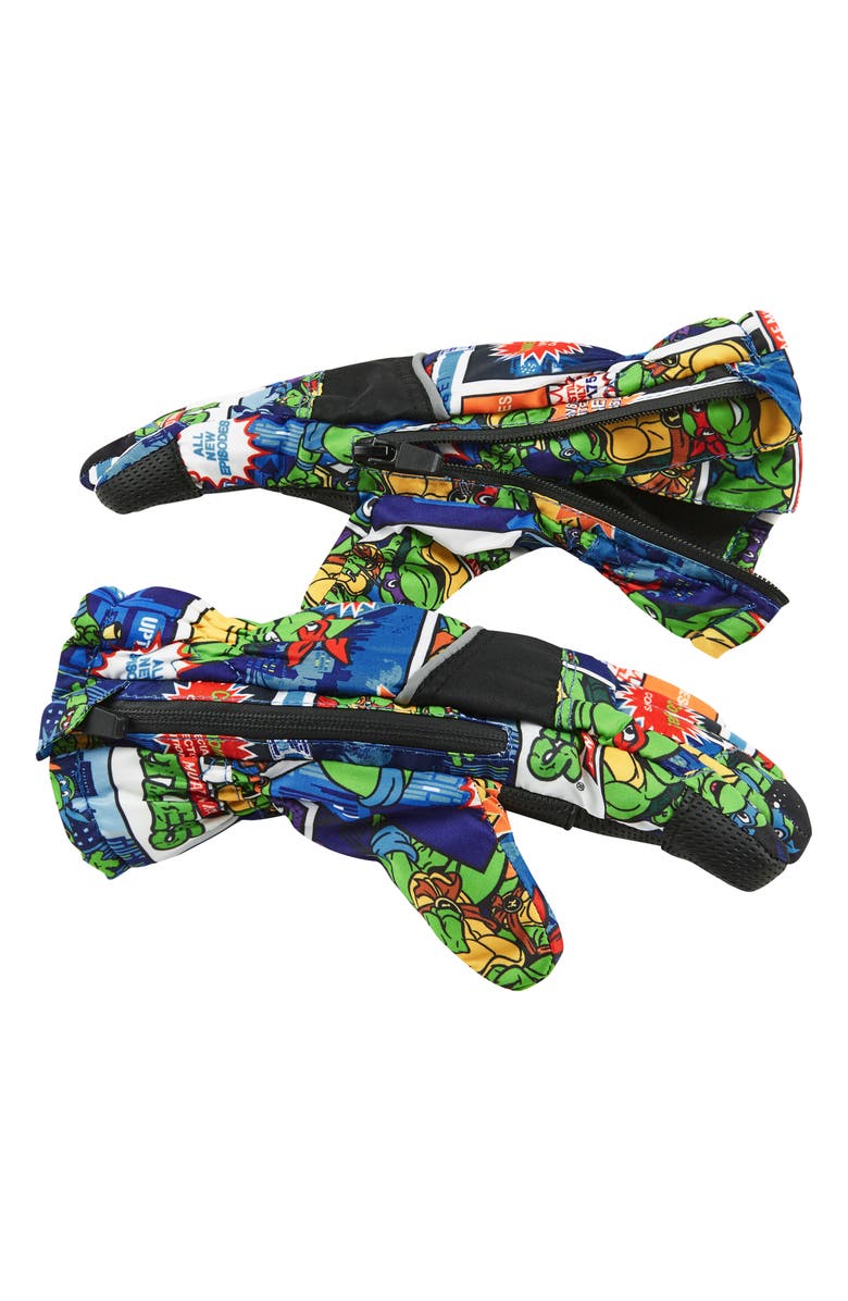 Andy & Evan Kids' x Teenage Mutant Ninja Turtles Comic Book Gloves, Alternate, color, 