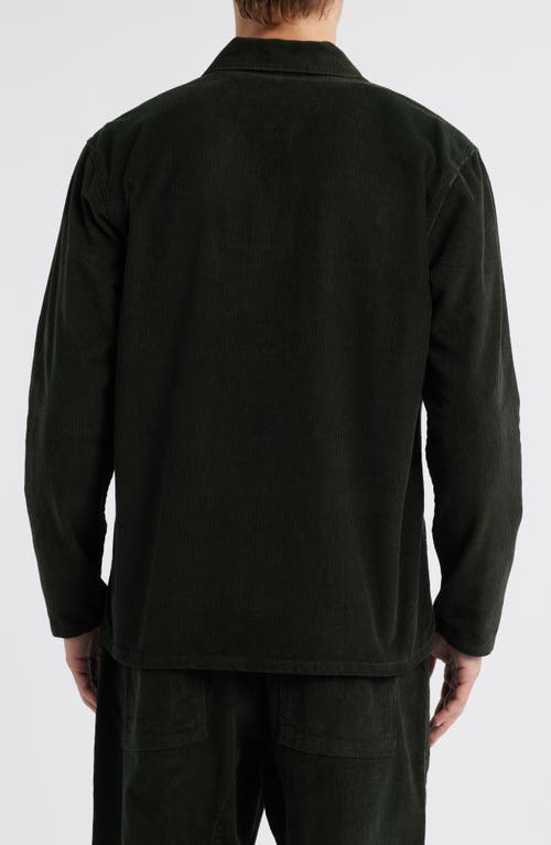 Service Works Organic Cotton Corduroy Button-up Chore Coat In Black