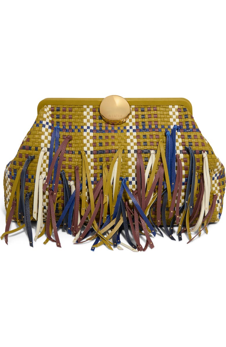 AIMEE Full Circle X-Large Clutch, Main, color, Fringe Woven