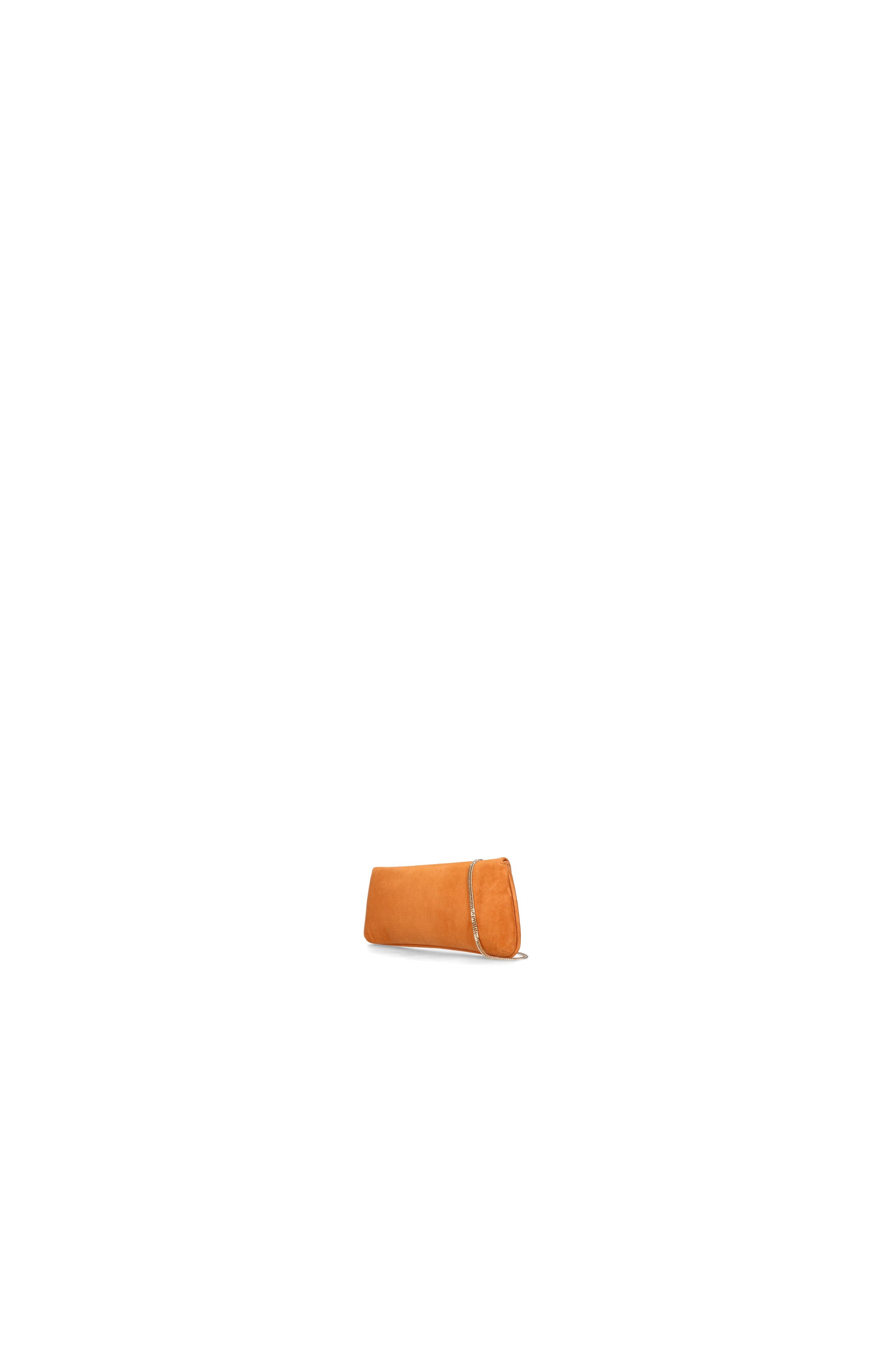 MASCARO Medium Leather Clutch With Cross Body Chain Strap, Alternate, color, Rust