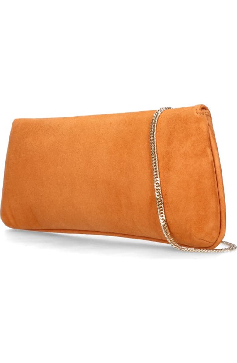 MASCARO Medium Leather Clutch With Cross Body Chain Strap, Alternate, color, Rust