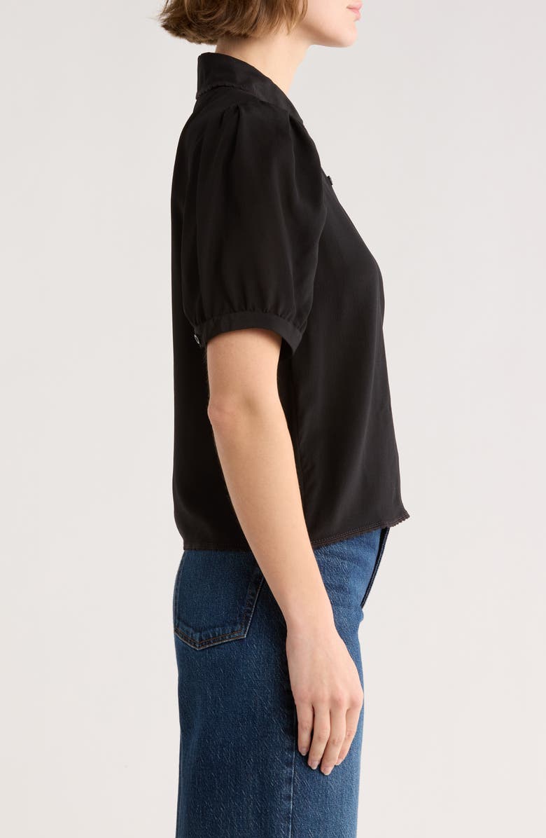 FRAME The Prim Silk Shirt, Alternate, color, Black