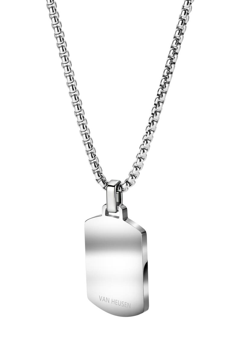 Men's Dog Tag Necklace, Alternate, color, BROWN