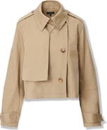 rag & bone Jamie Double Breasted Crop Cotton Trench Coat