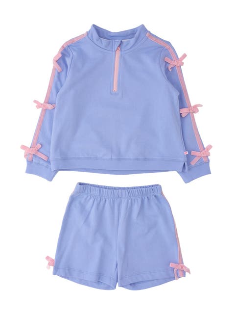 Fleece Bow Quarter Zip & Shorts Set