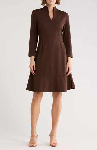 Ming Wang Deco Crepe Cocktail Dress