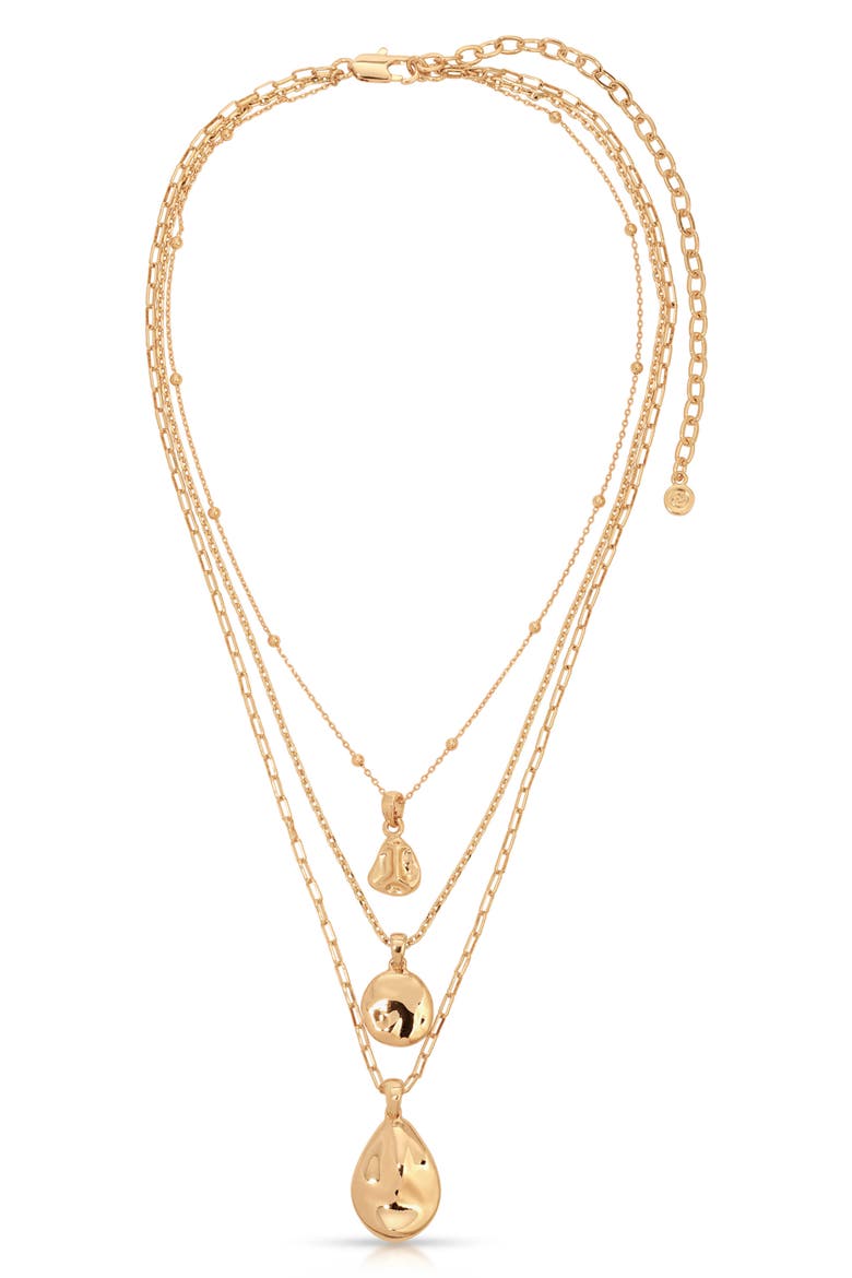 Circle Flow Layered Necklace, Main, color, GOLD