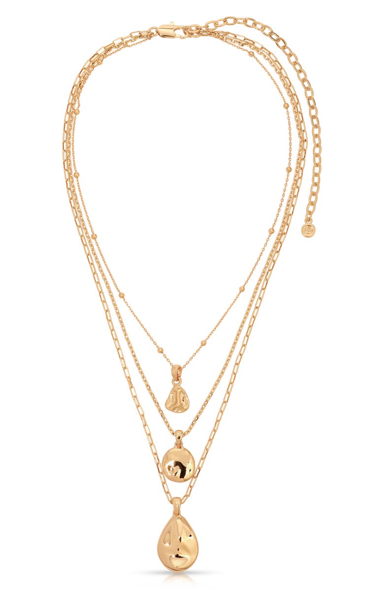 Ettika Circle Flow Layered Necklace, Main, color, Gold