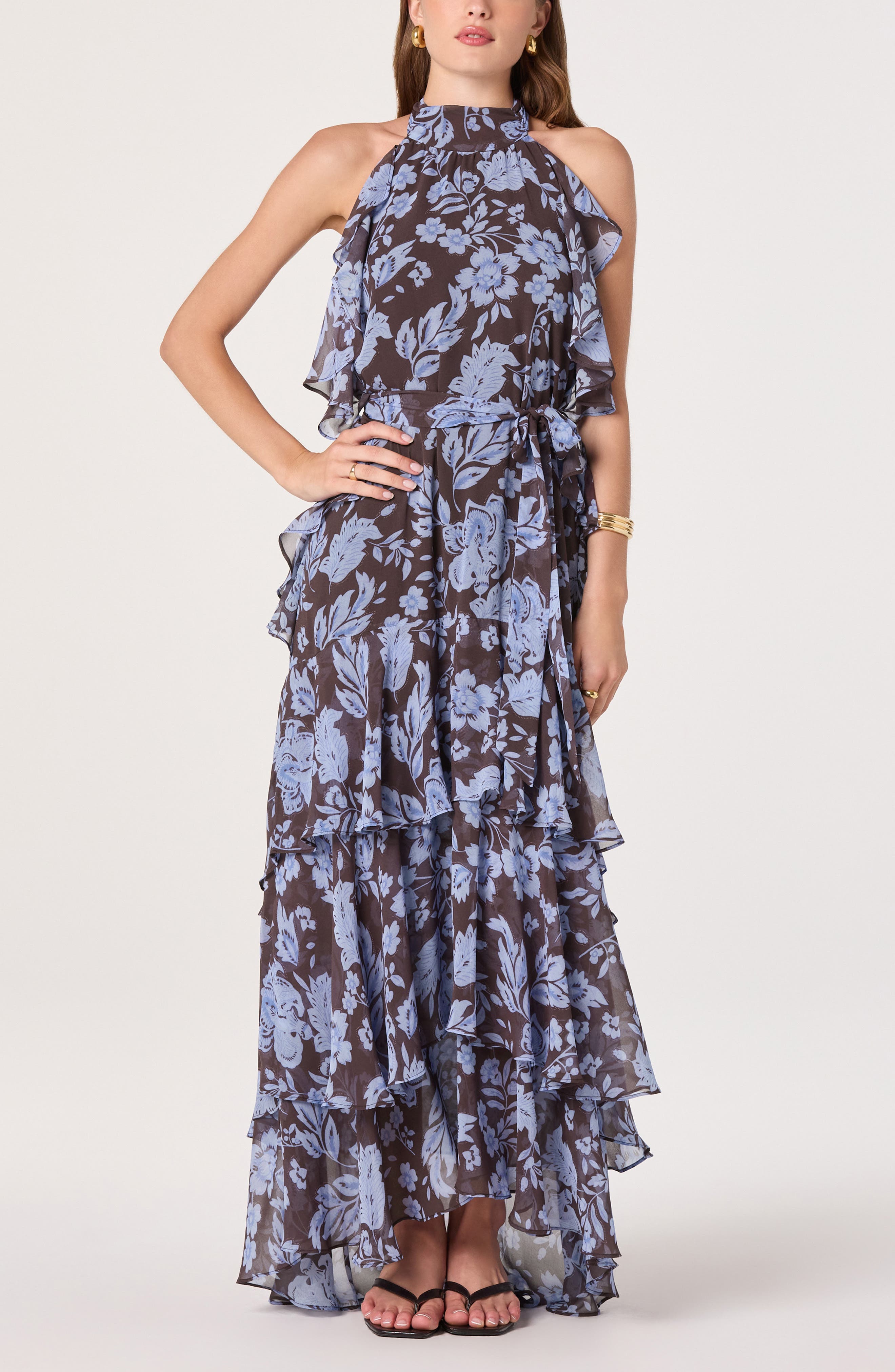 selected BLUE BROWN FLORAL