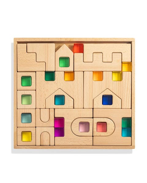 Barca Castle Wood & Acrylic Construction Block Set