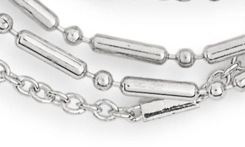 Nordstrom Rack Layered Bead Chain Necklace In Silver