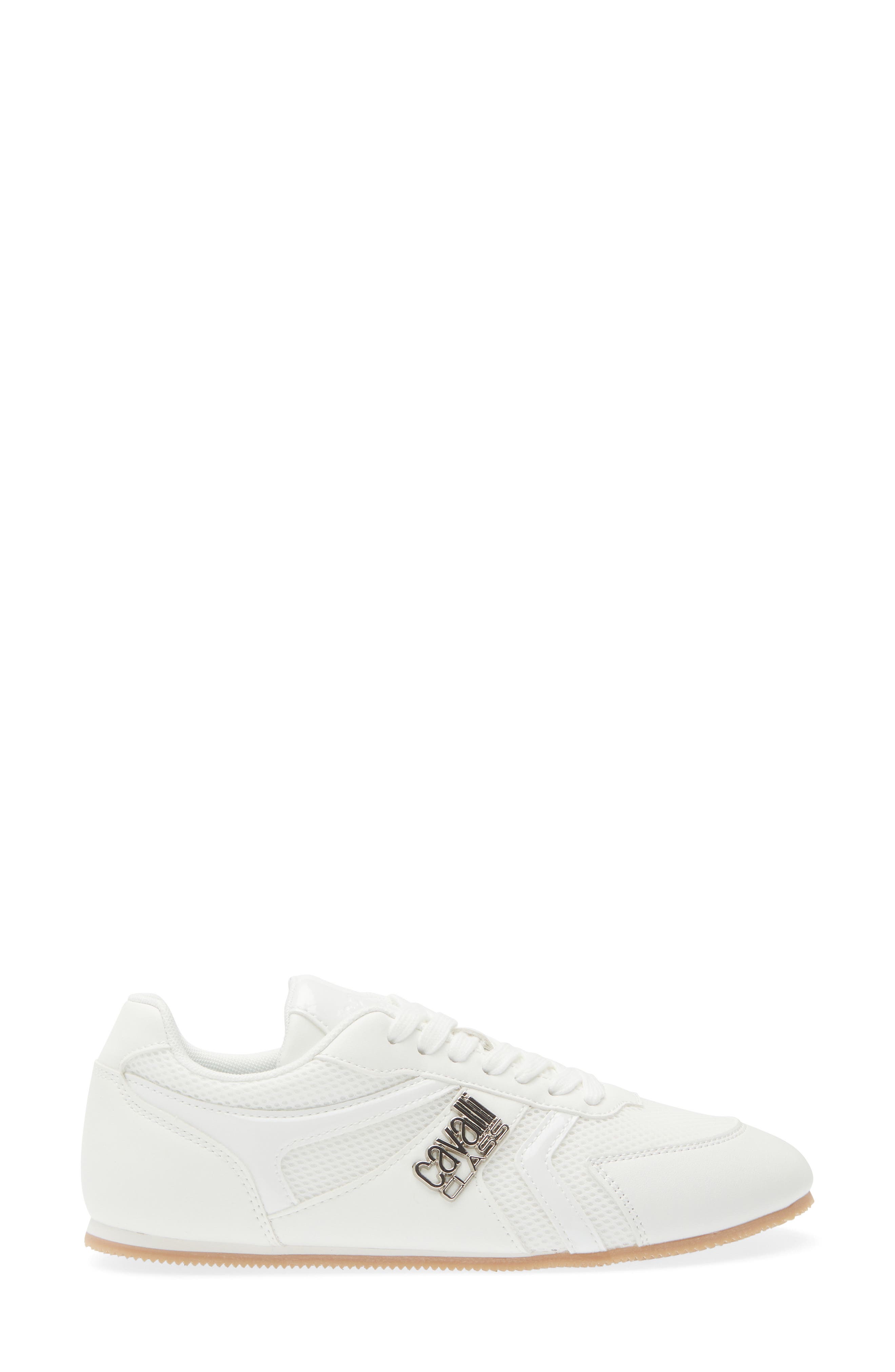 Roberto Cavalli Mesh Panel Training Sneaker, Alternate, color, White
