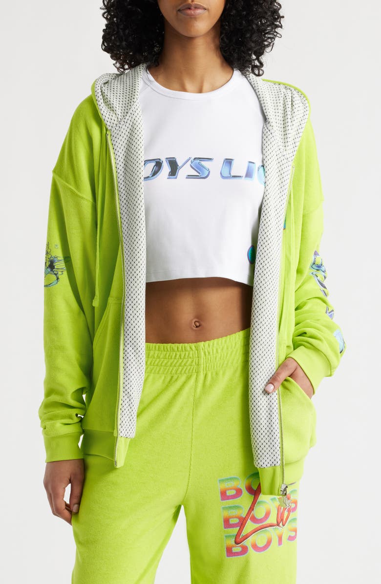 BOYS LIE Gotta Jet Harley Zip Hoodie, Alternate, color, Green