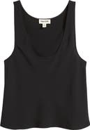 Open Edit Scoop Neck Woven Tank