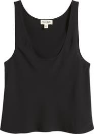 Open Edit Scoop Neck Woven Tank