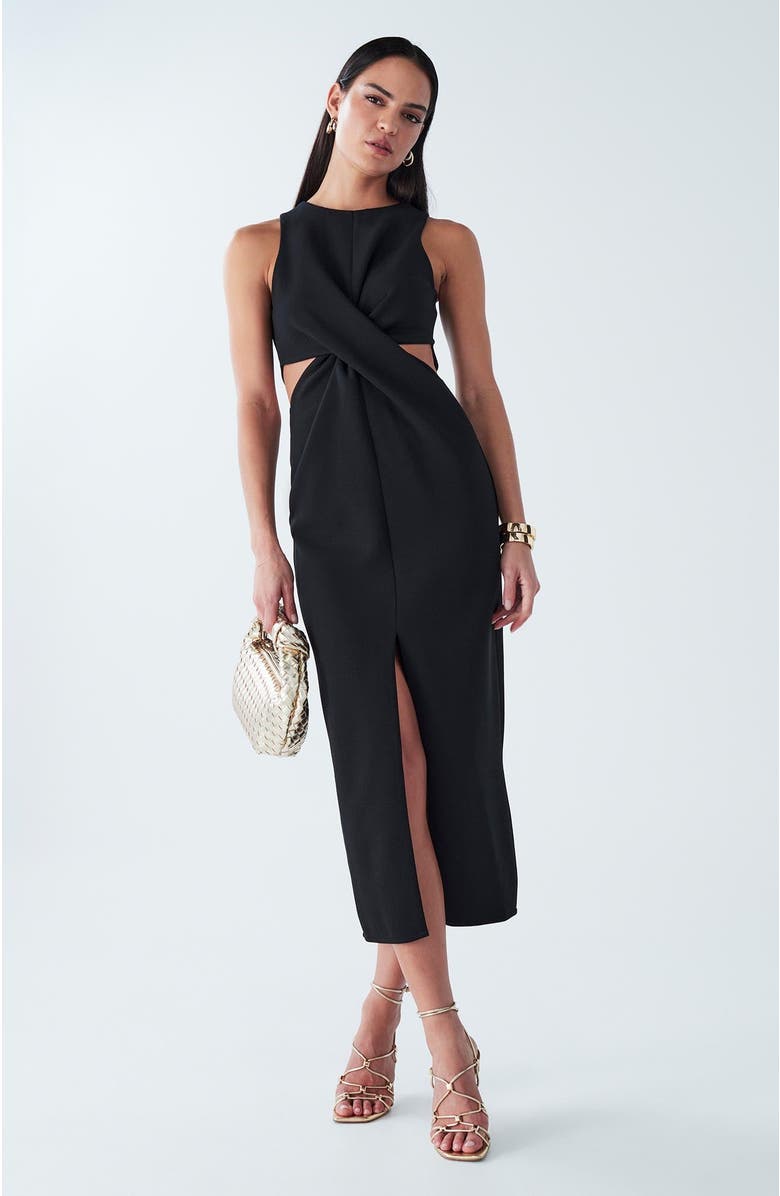 BWLDR Newark Midi Dress, Alternate, color, Black