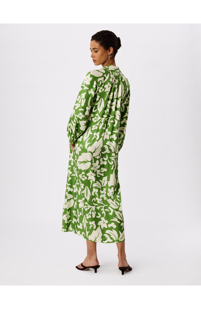 Whistles Floral Trapeze Shirt Dress, Alternate, color, Grn/Multi