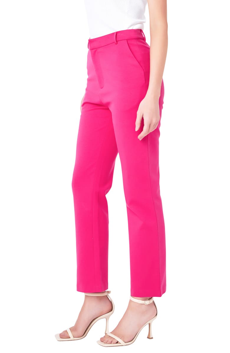 English Factory High Waist Straight Leg Pants, Alternate, color, Fuchsia