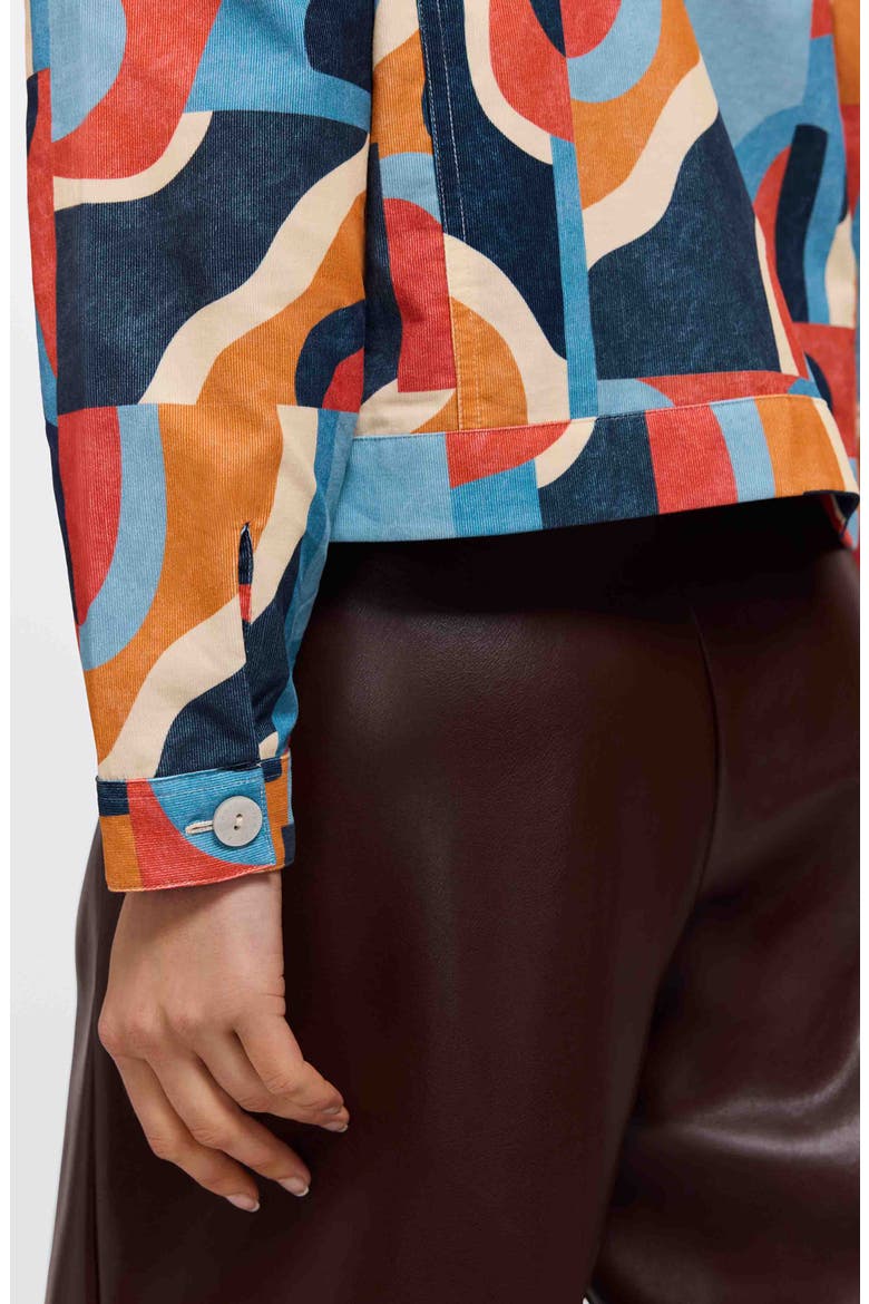 Thelma Geo Print Cotton Corduroy Shirt Jacket, Alternate, color, BLUE MULTI