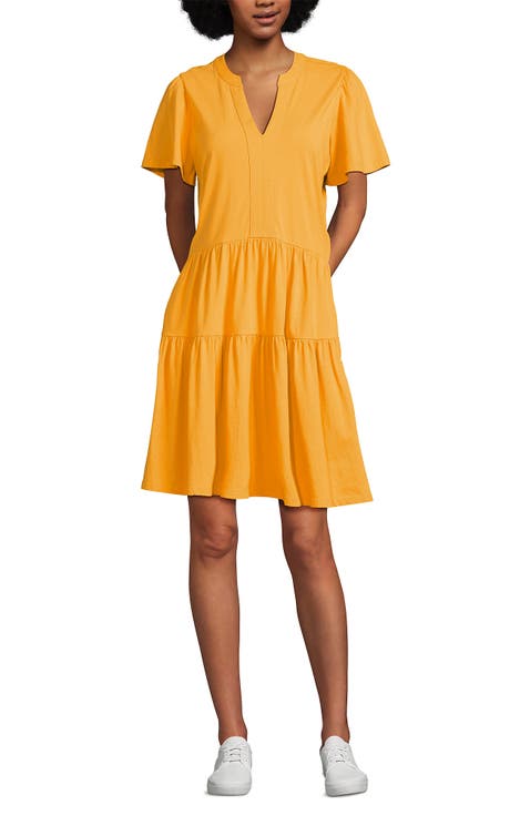 Cotton Jersey Tiered Mini Dress