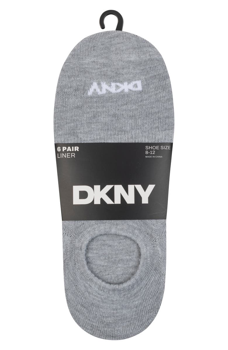 DKNY 6-Pack Liner Socks, Alternate, color, Grey/ Blue