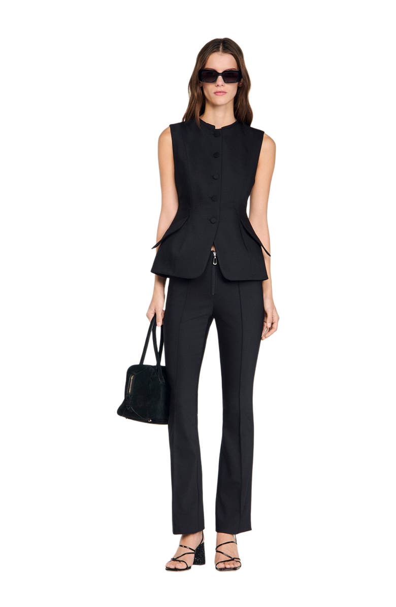SANDRO Peplum jacket, Alternate, color, Black