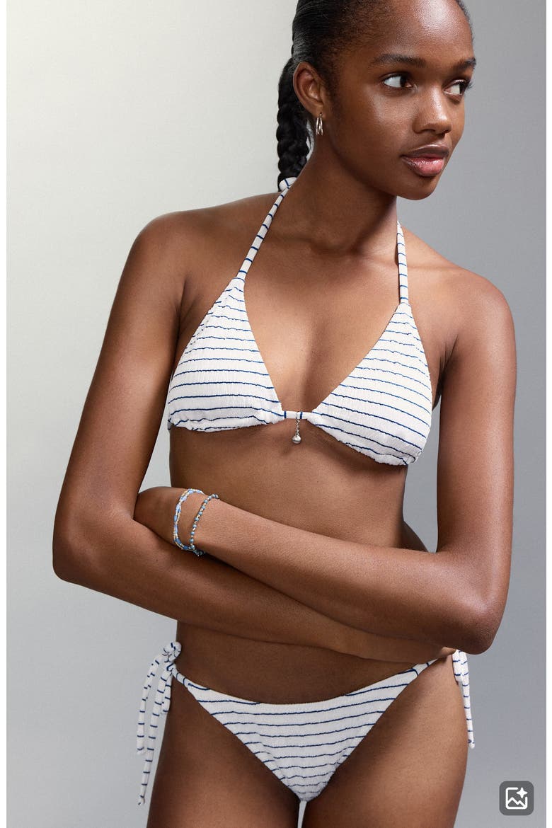 Stripe Smocked Two-Piece Swimsuit, Alternate, color, OFF WHITE