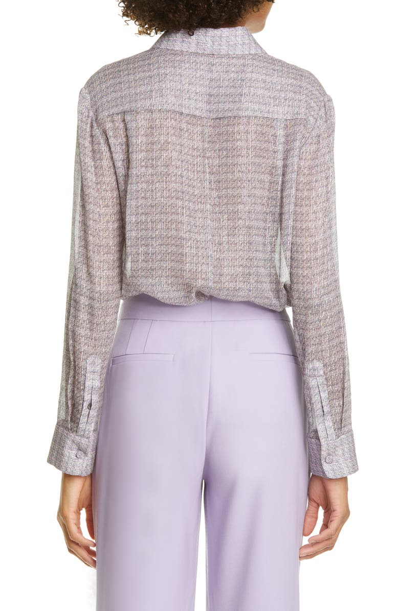 Adam Lippes Print Metallic Silk Chiffon Blouse, Alternate, color,