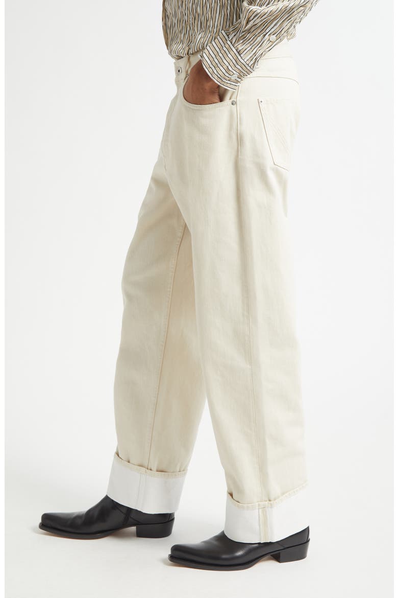 Turned Up Straight Leg Jeans, Alternate, color, 9247 PALE MERINGUE