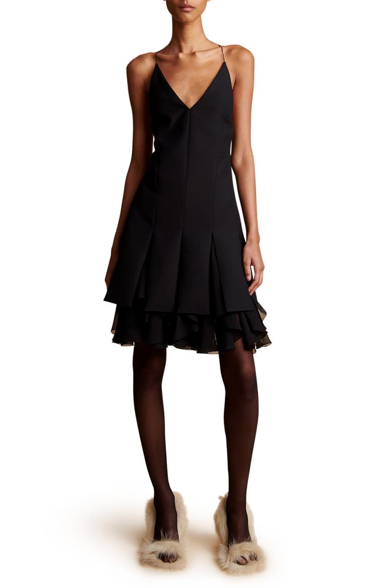 Teagan Layered Hem Cocktail Dress, Main, color, BLACK