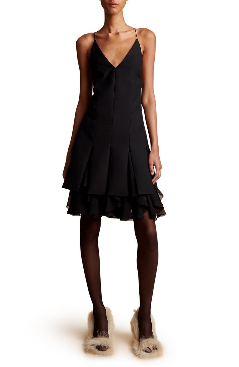 Khaite Teagan Layered Hem Cocktail Dress, Main, color, 