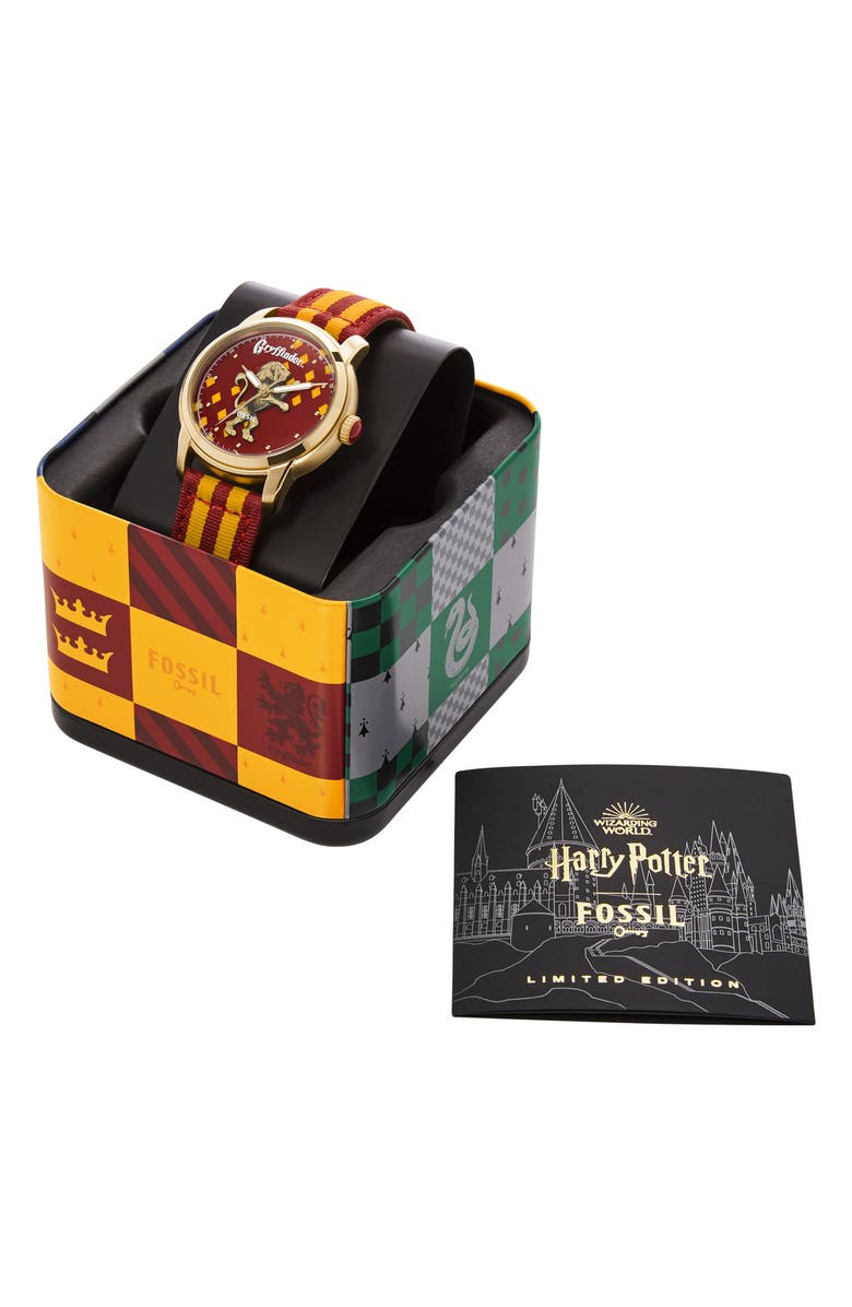 Fossil x Harry Potter<sup>™</sup> Limited Edition Gryffindor<sup>™</sup> Hogwarts<sup>™</sup> House Strap Watch, 40mm, Alternate, color, 