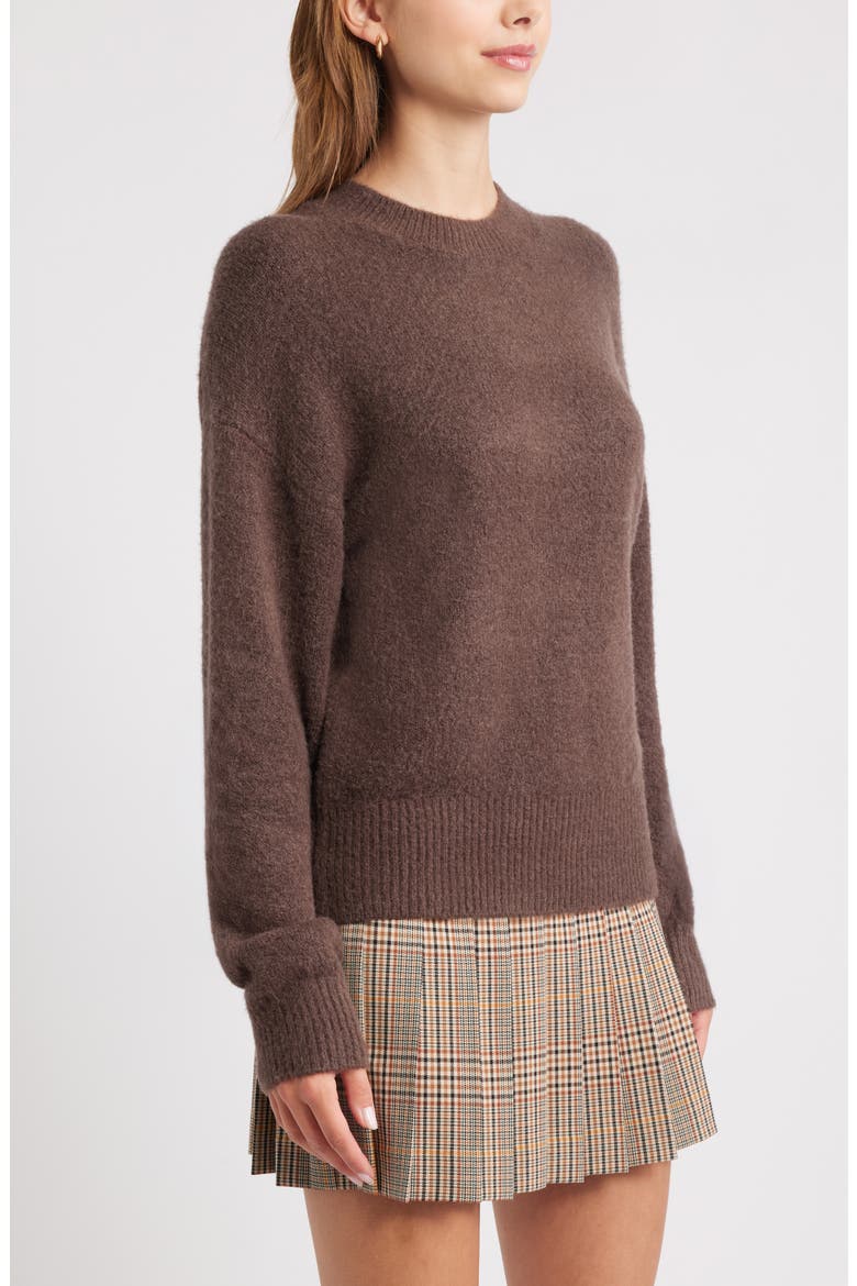 Cozy Crewneck Sweater, Alternate, color, BROWN SEAL