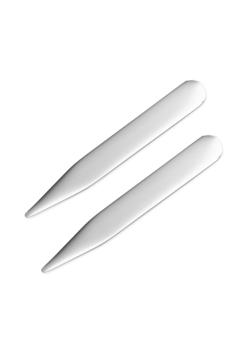 Set of 2 Stainless Steel Collar Stays, Alternate, color, SILVER