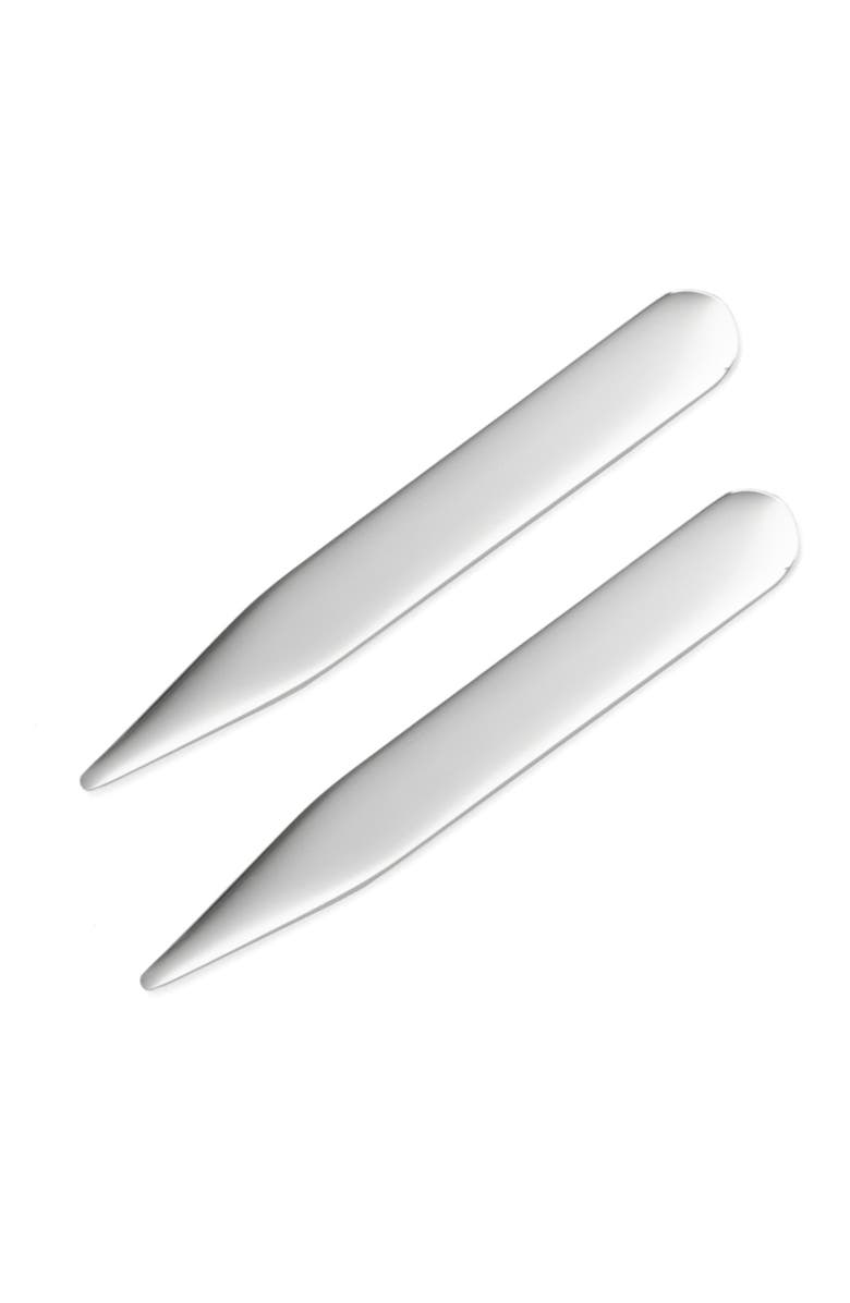 Cufflinks, Inc. Set of 2 Stainless Steel Collar Stays, Alternate, color, Silver