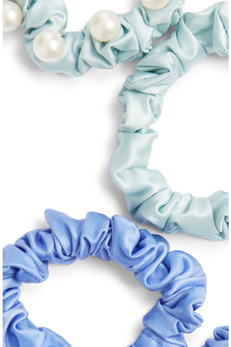6-Pack Satin Ponytail Holders, Alternate, color, COOL BLUE MULTI