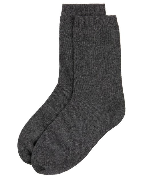 Memoi Kids' Basic Cotton Blend Crew Socks In Gray