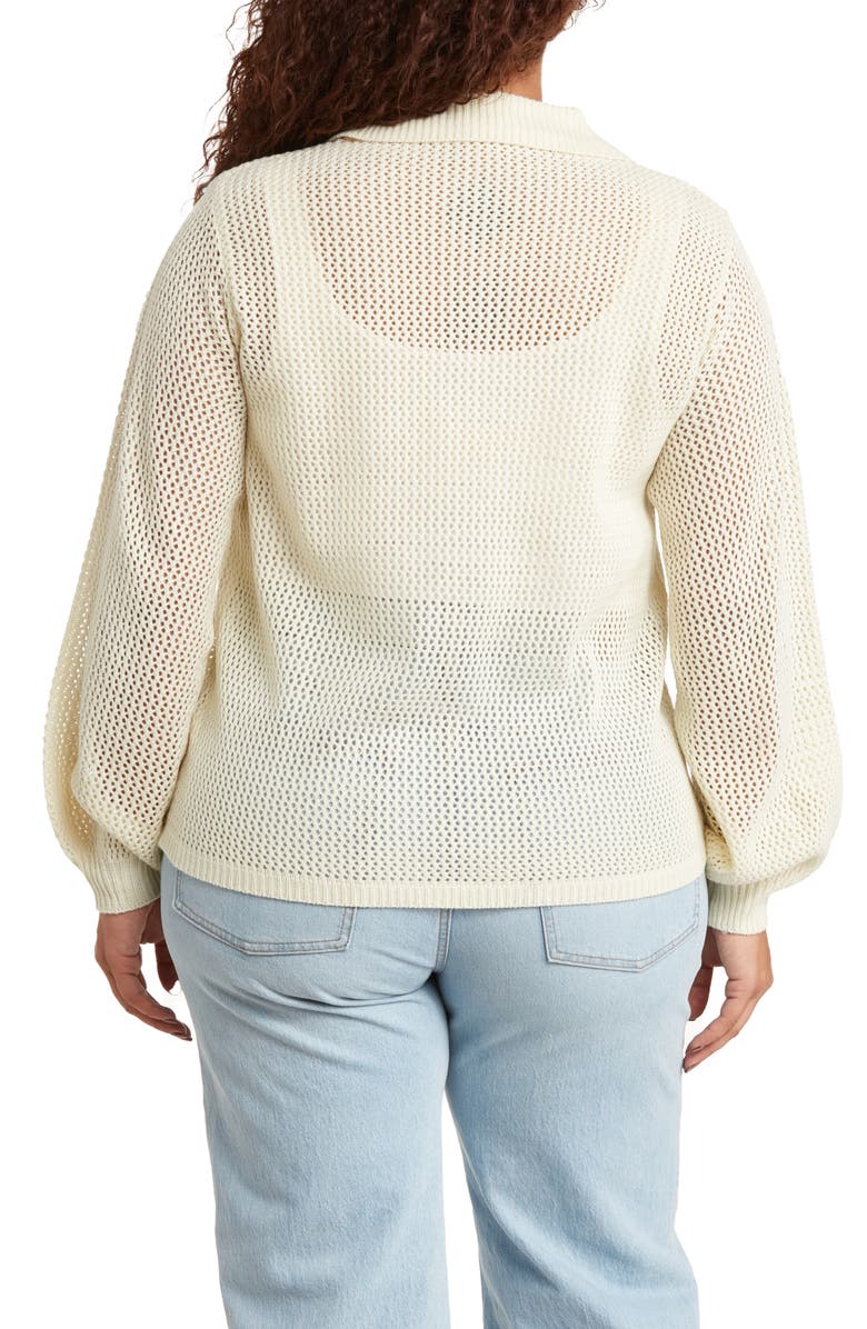 BY DESIGN Jordan Openwork Cardigan, Alternate, color, Antique White