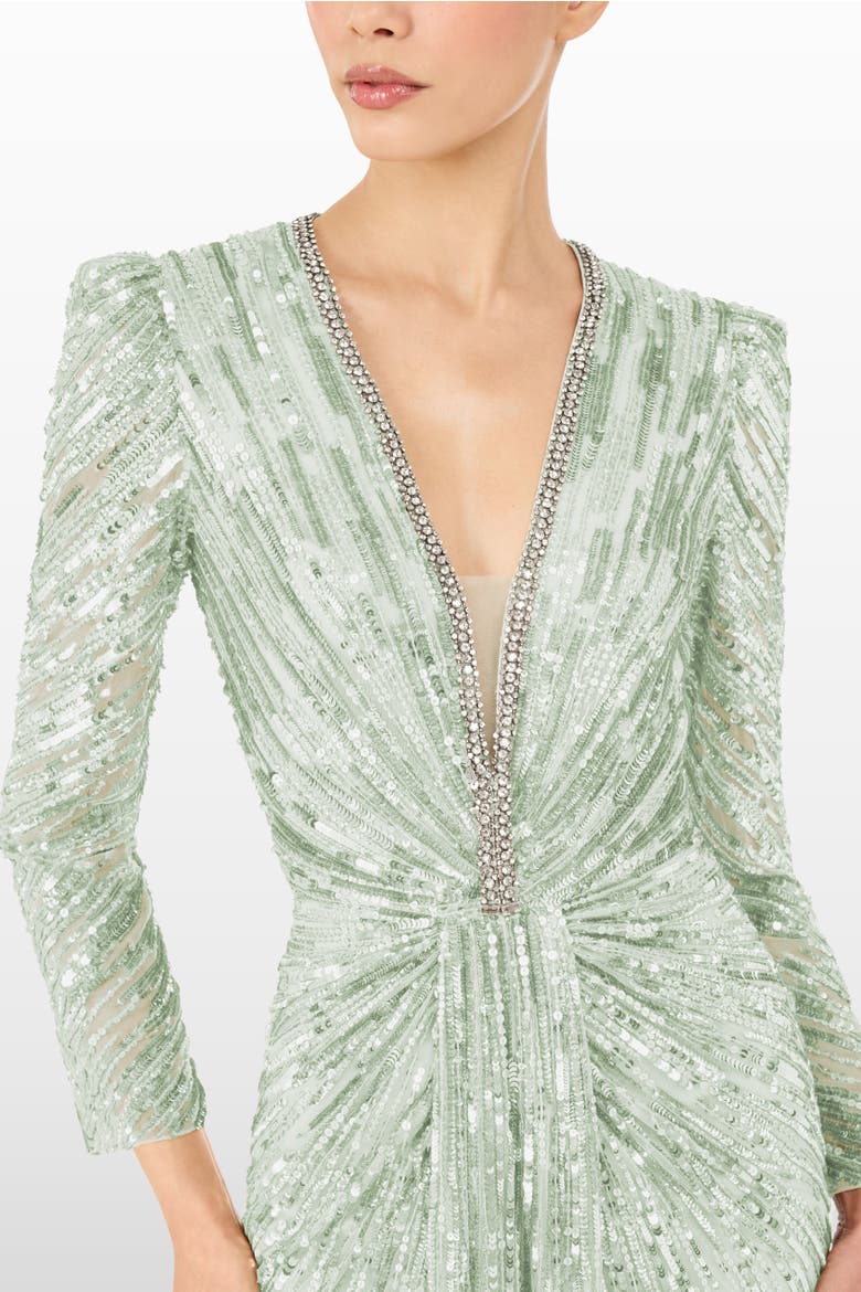 Darcy Sequin-Embellished Dress, Alternate, color, Eau Du Nil