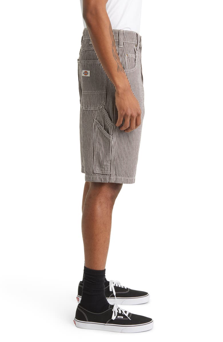 Dickies Hickory Stripe Cotton Canvas Carpenter Shorts, Alternate, color, 