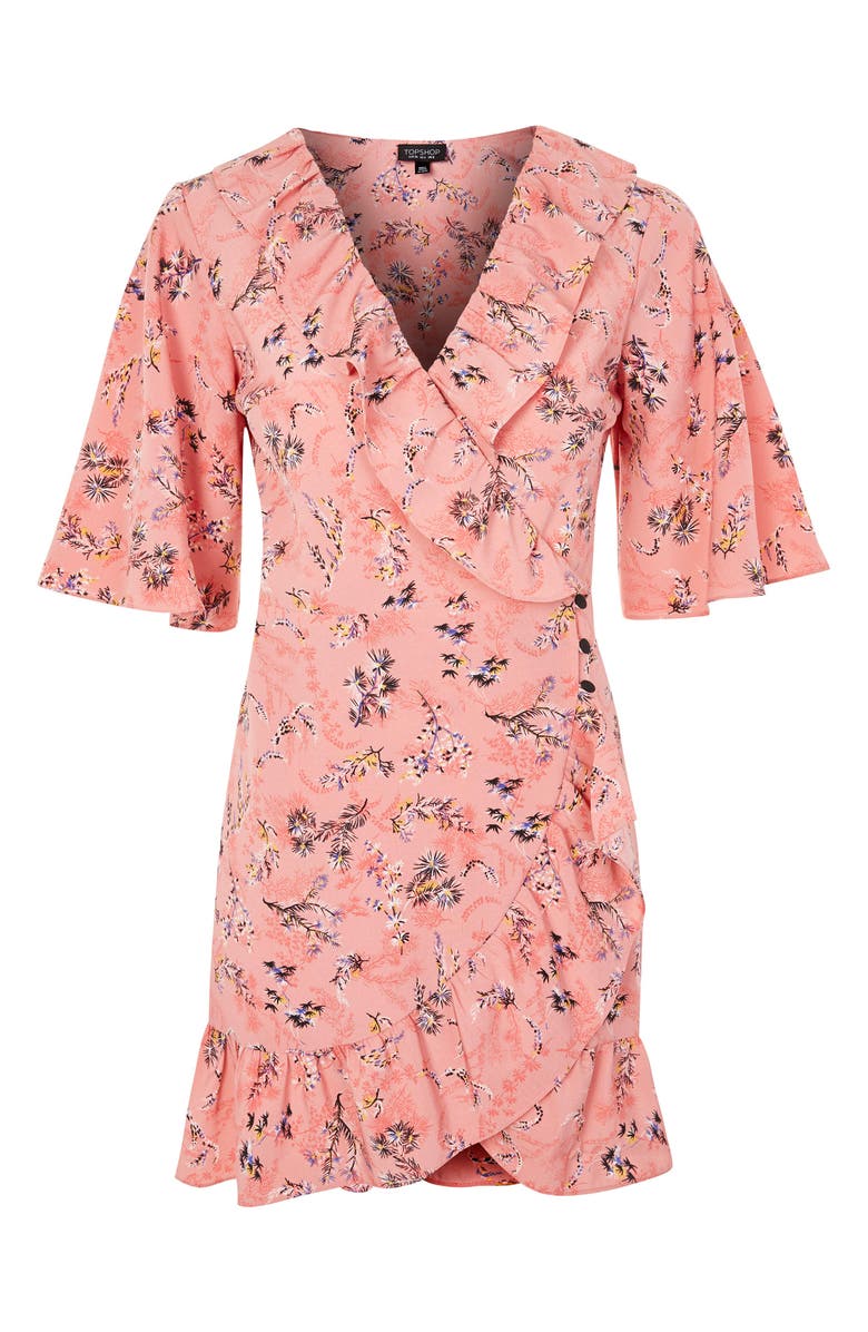 Topshop Off Duty Ruffle Tea Dress, Alternate, color,