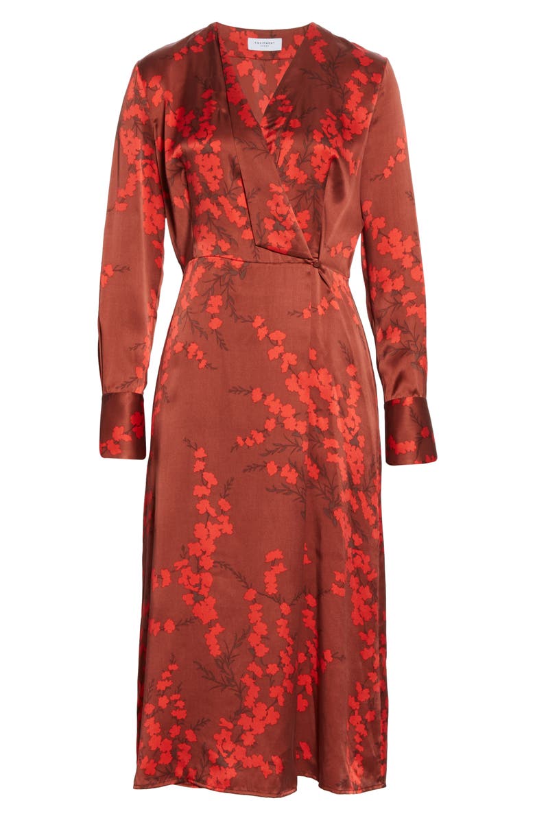 Equipment Willow Faux Wrap Silk Midi Dress, Alternate, color, 